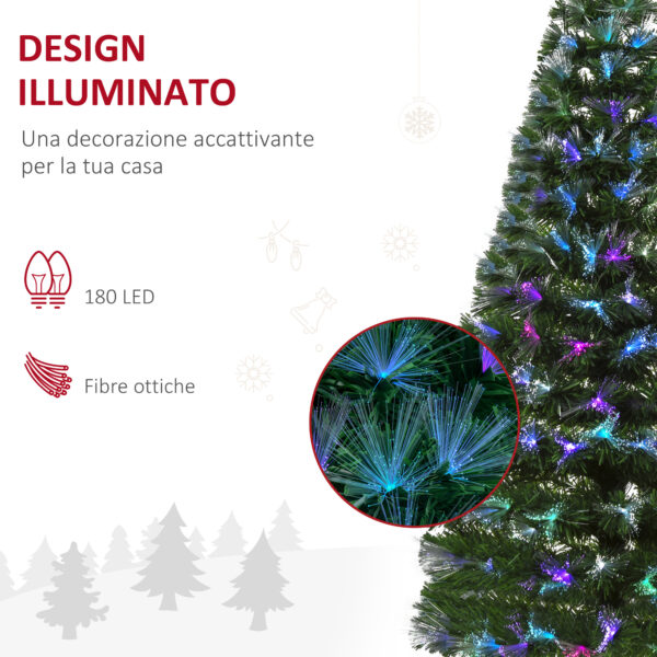 Albero di Natale 150cm in Fibre Ottiche Foltissimo con 180 Luci a LED - Verde