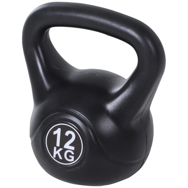 Kettlebell 12 kg per Allenamento Cross Training Nero