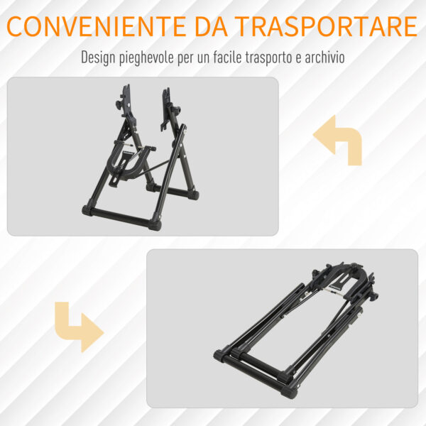 Cavalletto Pieghevole per Manutenzione Ruote Bici da 20-29'', 58x28.5x43cm, Nero