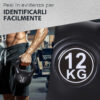 Kettlebell 12 kg per Allenamento Cross Training Nero