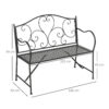 Panchina da Giardino in Acciaio a 2 Posti in Stile Classico, 106x42x95cm, Nero