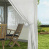 Gazebo da Giardino Esagonale con Doppio Ingresso, in Metallo e Poliestere, 3.94x3.94x2.5 m, Crema