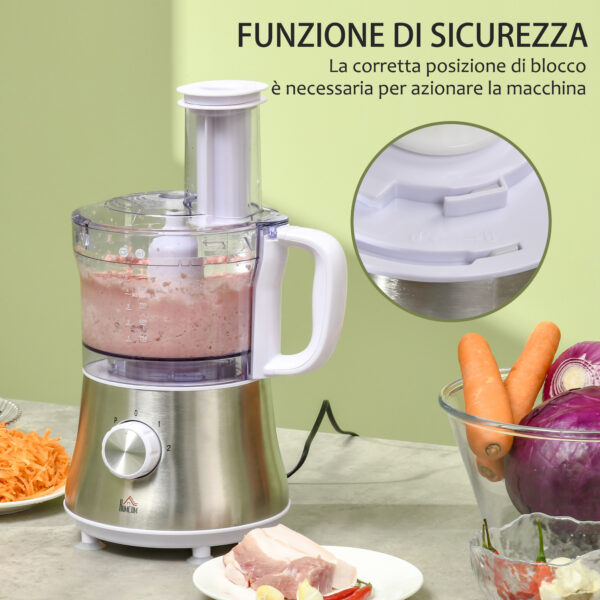 Frullatore da 500W con Caraffa, Lama a S e Lama a 4 Punte in Acciaio Inox, AS e ABS, 2 Velocità Regolabili, 20.5x19x16cm, Bianco