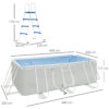 Piscina Fuori Terra Rettangolare con Pompa Filtro a Nanosfere e Scaletta Incluse, 440x240x122cm, Grigia