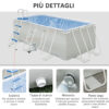 Piscina Fuori Terra Rettangolare con Pompa Filtro a Nanosfere e Scaletta Incluse, 440x240x122cm, Grigia