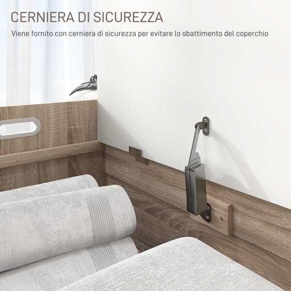 Cassapanca in Legno Moderna con Schienale e Vano Contenitore, 62.4x40x51.5cm, Bianco