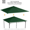 Tetto di Ricambio per Gazebo da Giardino 3x3m in Poliestere, Verde