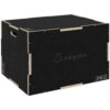 Box Jump Pliometrico a 3 Altezze in Legno Antiscivolo, 61-51-41cm, Nero