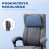 Sedia da Ufficio Reclinabile con Altezza Regolabile, Imbottitura Spessa e Tessuto Traspirante, 65x61x105-113 cm