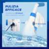 Pulitore Aspiratore per Piscine a Batteria con Palo Telescopico, Spazzole e Filtro, Bianco e Blu