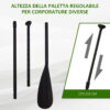 Tavola Gonfiabile SUP Stand Up Paddle con Pagaia Verde 302 x 76 x 15 cm