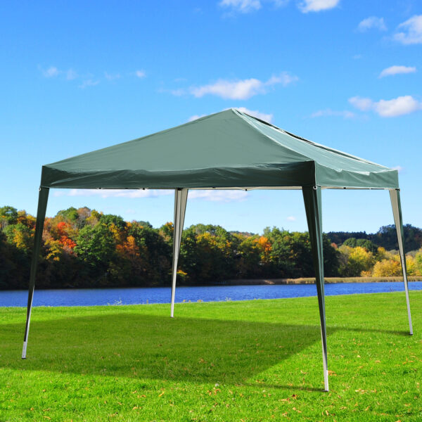 Gazebo Struttura in Acciaio Pieghevole Rivestimento Tessuto Oxford Verde 3x3m