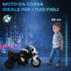 Moto Elettrica per Bambini Max. 20kg con Licenza BMW, Batteria 6V Bianco e Nero