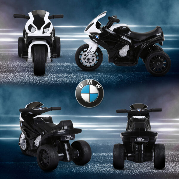 Moto Elettrica per Bambini Max. 20kg con Licenza BMW, Batteria 6V Bianco e Nero