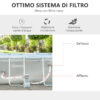 Piscina Fuori Terra Rettangolare con Pompa Filtro a Nanosfere e Scaletta Incluse, 440x240x122cm, Grigia