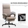 Sedia da Ufficio Ergonomica con Altezza Regolabile, Poggiapiedi e Seduta Imbottita, Marrone