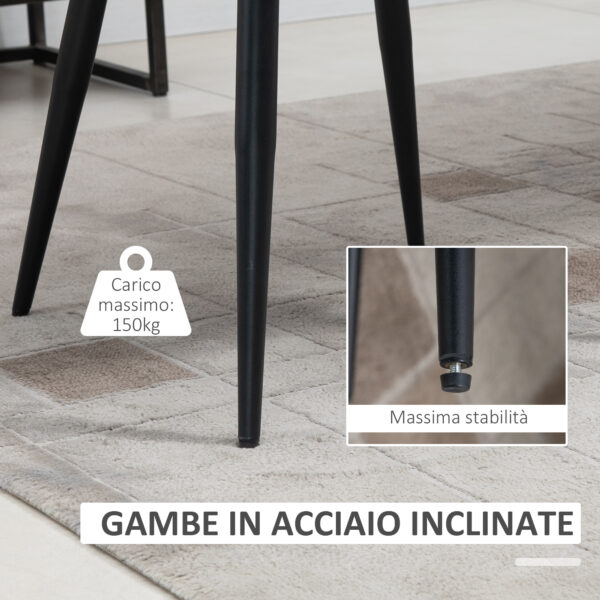 Set di 2 Sedie Imbottite Moderne con Rivestimento in Tessuto, Sedie per Soggiorno e Salotto - Grigio Chiaro