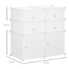 Armadio Guardaroba Scarpiera Modulare in Plastica 6 Cubi Bianco, 75x37x73cm